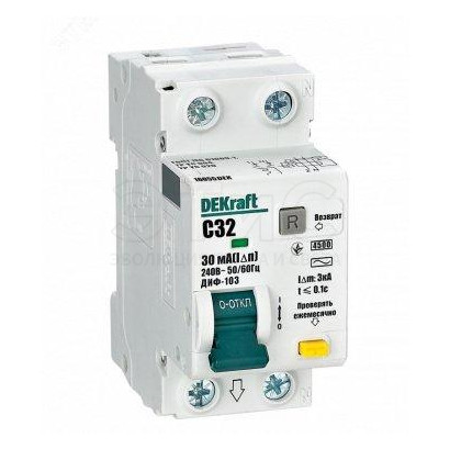 Выключатель автоматический дифференциальный АВДТ 1Р+N 32А 30мА тип AC  C ДИФ-103 4.5кА